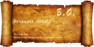 Brunyai Orbó névjegykártya